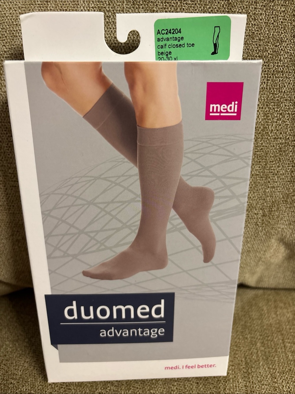Duomed Advantage20-30 mmHg Closed-Toe knee hi Compression Stocking Beige (medi)